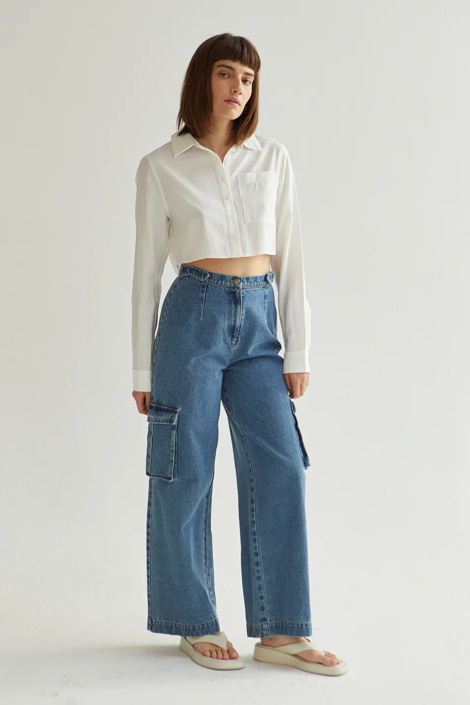 Laura Cropped Button Up Shirt