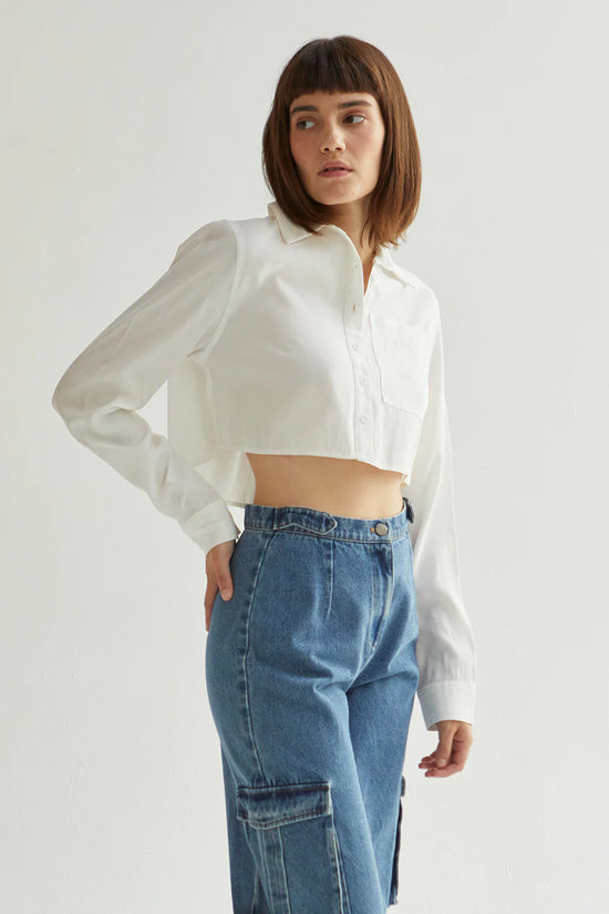 Laura Cropped Button Up Shirt