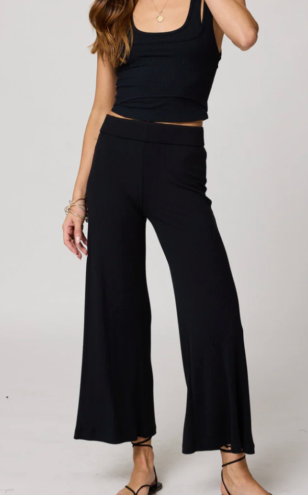 Rib Wide Leg Pant