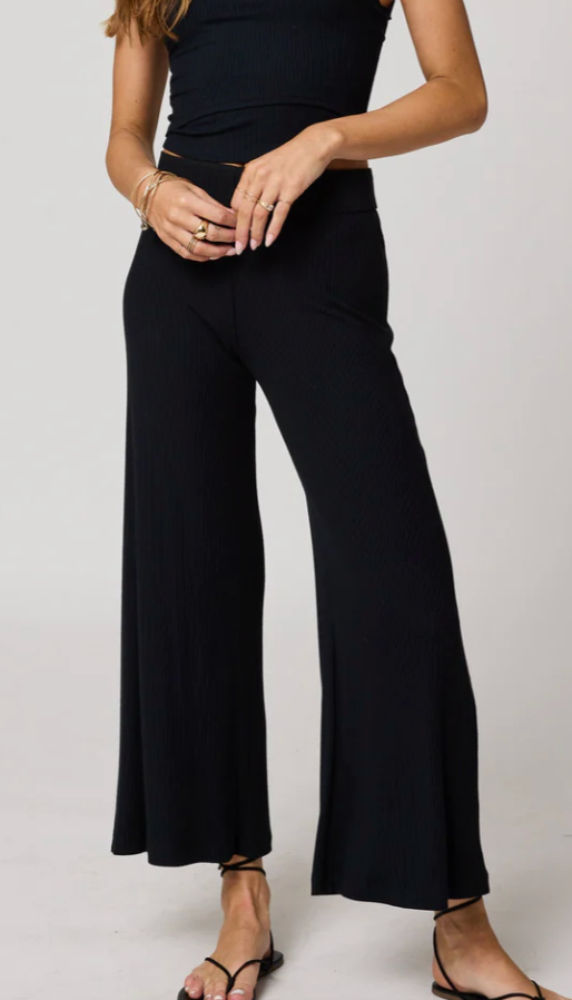 Rib Wide Leg Pant