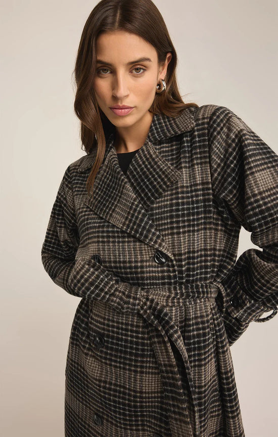 Jackie Plaid Trench