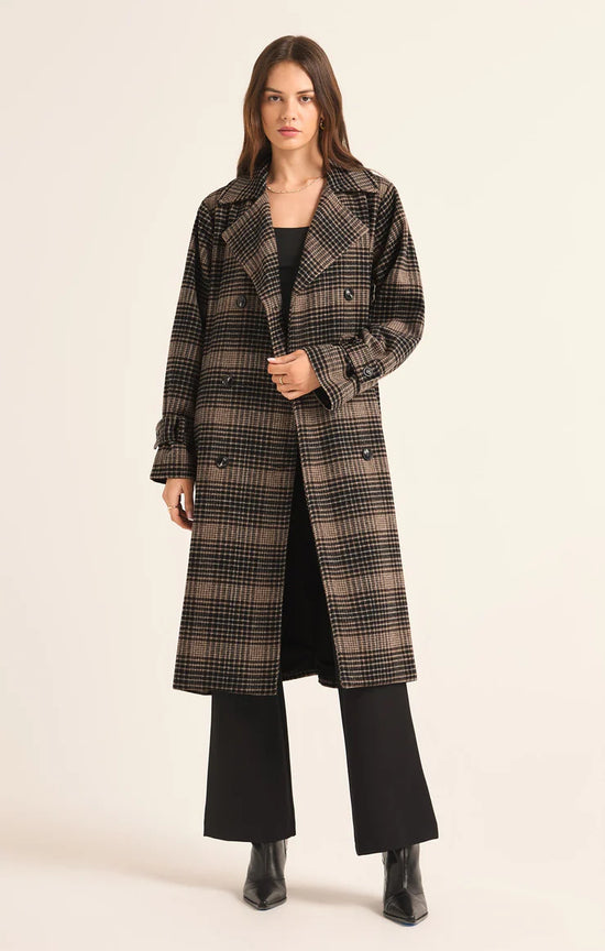 Jackie Plaid Trench