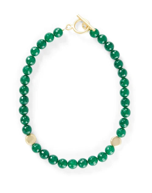 Jade and Gold Beaded Necklace