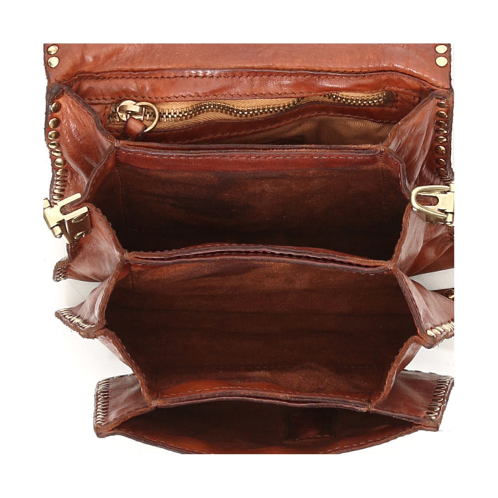 Small Cross-body Bag Cognac Leather