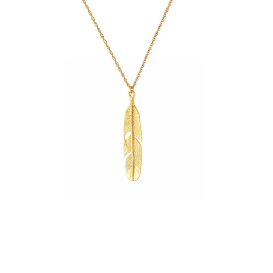 Small Pendant Matte Gold Necklace