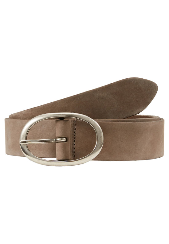 Leather Belt w /Oval Buckle