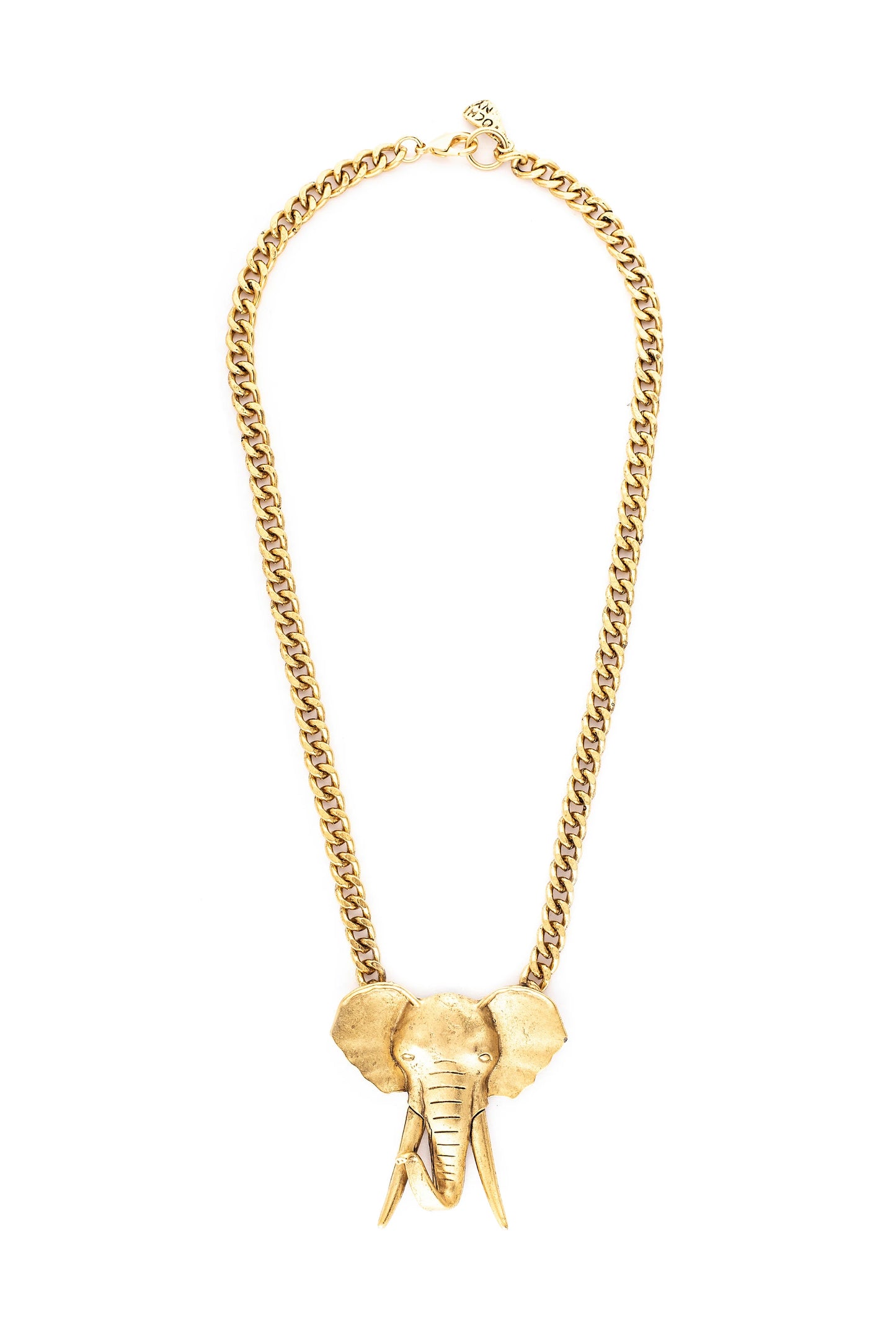 Antique Gold Chain Necklace w/ 3D Animal Pendant
