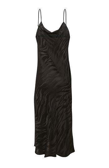 Silk Cowl Neck Zebra Slip Dress