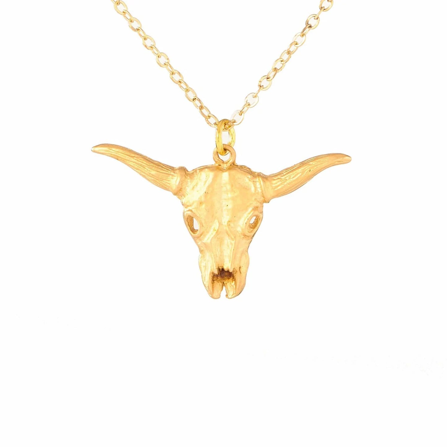 Small Pendant Matte Gold Necklace