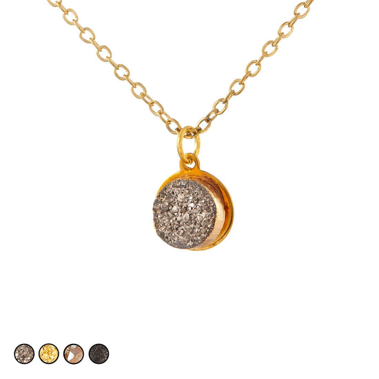 Small Pendant Matte Gold Necklace